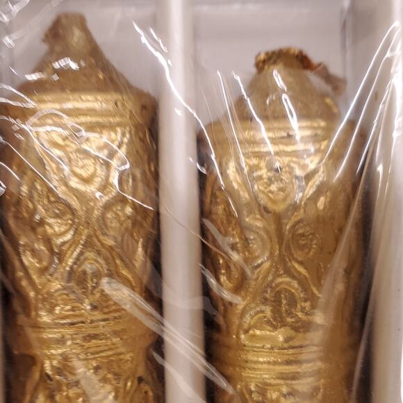 Vintage Gold Candles Metallic 12 Inch Candles Christmas Candles Table Decor - Picture 6 of 14